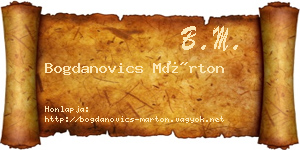 Bogdanovics Márton névjegykártya