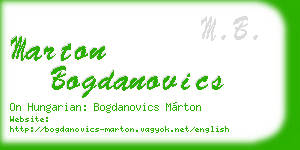 marton bogdanovics business card