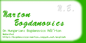 marton bogdanovics business card